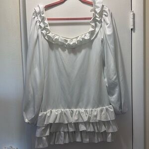 Halloween costume white ruffle dress